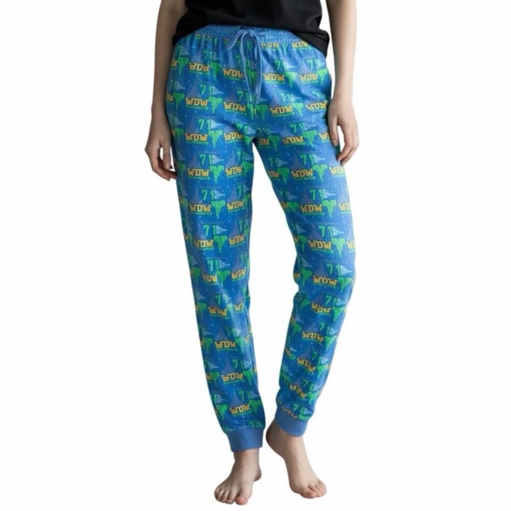 Disney World WDW Castle 50th Anniversary Joggers Sweatpants Blue Large L